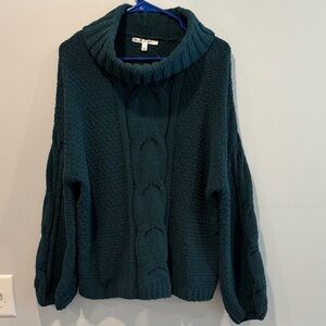 Seven7 Teal Cowl Neck Sweater